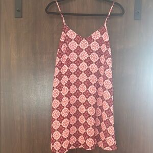 Lulu's Red and White Patterned Mini Dress